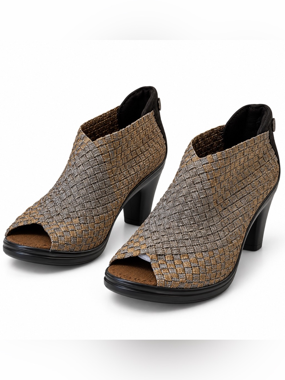 BM Bernie Mev Open Toe Heels in Bronze US 7 New in box